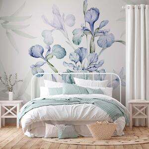 Tapet Iriși delicate imitație de acuarelă, Fototapet Flori, w03955 : Uwalls.ro