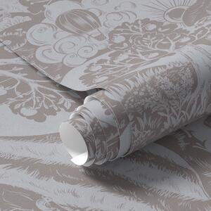 Tapet Pastel ilustrare basm cu animale și copaci, Tapet natura, a00172v1 : Uwalls.ro