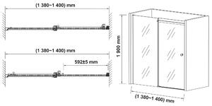 Hagser Alena uși de duș 140 cm culisantă HGR80000021