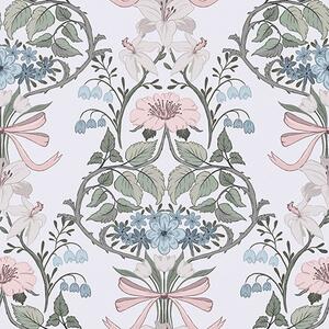 Tapet Model floral retro cu arcuri și muguri, Tapet în stil francez, a00174 : Uwalls.ro