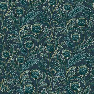 Tapet Model floral verde închis cu anghinare, Tapet flori, a00186 : Uwalls.ro