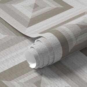 Tapet Model geometric tridimensional în gri și bej, Tapete scandinav, a00187 : Uwalls.ro