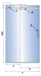 Rea Nixon-2 uși de duș 150 cm culisantă REA-K5008
