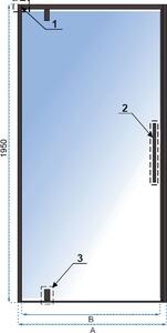 Rea Rapid Swing uși de duș 80 cm înclinabilă negru semi lucios/sticlă transparentă REA-K6408