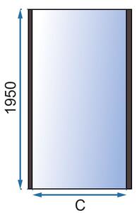 Rea Rapid perete de duș 80 cm negru mat/sticla transparentă REA-K6421
