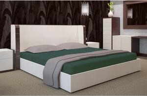Lenjerie de pat din bumbac satinat verde închis Lăţime: 180 cm | Lungime: 200 cm