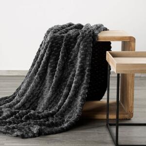 Pătură groasă de culoare gri închis cu model modern Lăţime: 150 cm | Lungime: 200 cm