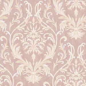 Tapet Damasc clasic pe fundal roz, model baroc, Tapet vintage, a00227 : Uwalls.ro