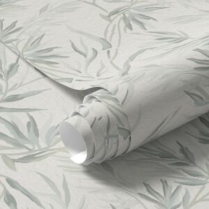 Tapet Frunze de acuarelă în nuanțe reci, design minimalist, Tapet pentru copii, Tapet pentru fete, a00225 : Uwalls.ro