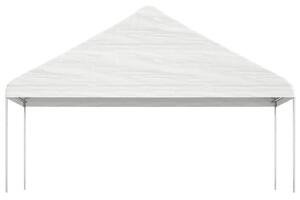 Foișor cu acoperiș, alb, 15,61x5,88x3,75 m, polietilenă