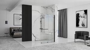 Rea Cortis Black perete cabină de duș walk-in 100 cm negru mat/sticla transparentă REA-K7740