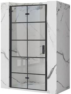 Rea Molier uși de duș 90 cm pliantă negru semi lucios/sticlă transparentă REA-K8538