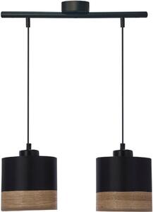 Candellux Porto lampă suspendată 2x60 W negru-lemn-maro 32-17604