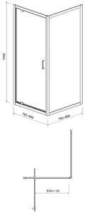 Cersanit Arteco cabină de duș 80x80 cm pătrat crom luciu/sticlă transparentă S157-009