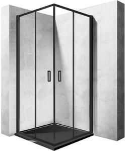 Rea Punto cabină de duș 90x90 cm pătrat negru semi lucios/sticlă transparentă REA-K4801