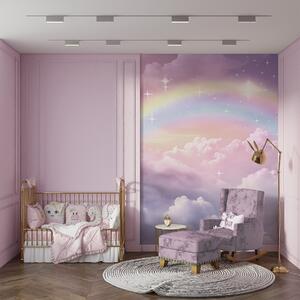 Tapet Curcubeu în nori, Fototapet Pentru Copii, Rainbow pentru copiilor, w04146 : Uwalls.ro