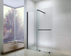 Rea Cortis Black perete cabină de duș walk-in 120 cm negru semi lucios/sticla transparentă REA-K8880