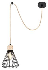 Rabalux Farfalle lampă suspendată 1x40 W negru-lemn 3148