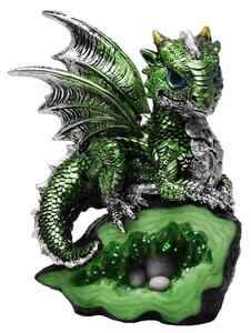 Statueta dragonel verde Aripile Padurii 13 cm