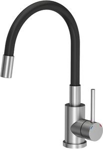 Quadron Ready Smart chiuvetă cu robinet și dozator negru/oțel TQ6244RSCZ