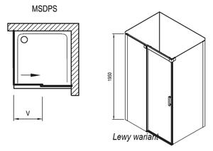 Ravak Matrix cabină de duș 100x80 cm dreptunghiular aluminiu luciu/sticlă transparentă 0WLA4C00Z1