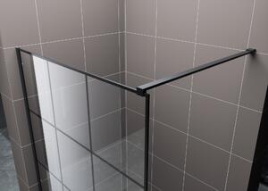 Hagser Agatha perete cabină de duș walk-in 100 cm negru mat/sticla transparentă HGR11000022