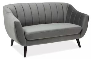 Canapea din catifea gri Elite 2 H83 cm