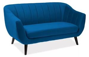 Canapea catifea albastra Elite 2 H83 cm
