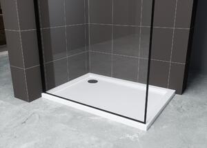 Hagser Hawisa perete cabină de duș walk-in 100 cm negru mat/sticla transparentă HGR60000022