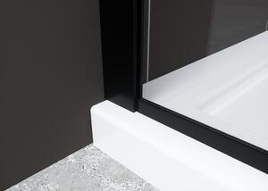 Hagser Hawisa perete cabină de duș walk-in 80 cm negru mat/sticla transparentă HGR40000022