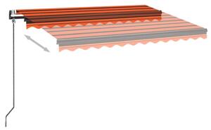 Copertină automată senzor vânt&LED, portocaliu/maro, 350x250 cm