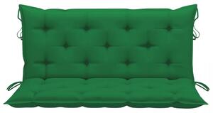 Balansoar cu pernă verde, 120 cm, lemn masiv de tec - V3062870V