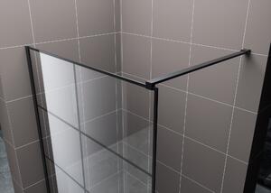 Hagser Agatha perete cabină de duș walk-in 90 cm negru mat/sticla transparentă HGR90000022