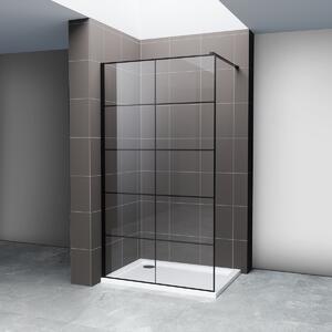 Hagser Agatha perete cabină de duș walk-in 90 cm negru mat/sticla transparentă HGR90000022