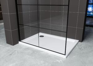 Hagser Agatha perete cabină de duș walk-in 80 cm negru mat/sticla transparentă HGR80000022