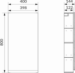 Cersanit Moduo dulap 40x14.4x80 cm cu oglindă antracit S590-071-DSM