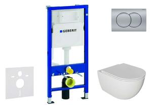 Geberit Duofix - Set pentru montare încastrată, toaletă Oudee și capac softclose, clapetă Delta01, crom mat SANI11CA1125