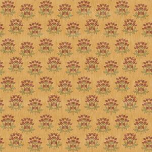 Tapet Model floral retro cu lotusuri pe fundal galben, Tapet flori, a00238 : Uwalls.ro