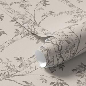 Tapet Ramuri de mesteacăn cu frunze pe un fundal deschis, Tapet Provence, a00257 : Uwalls.ro