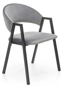 Scaun K473, stofa catifelata gri, 54x58x82 cm