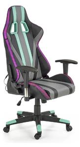 Scaun gaming FACTOR, negru/gri/verde, piele ecologica/material textil