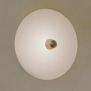 New Works Aplică LED „Kantarell”, nichel/alb, Ø 55 cm, reglabil, Alb, Camera de zi / sufragerie, Aluminiu, Design