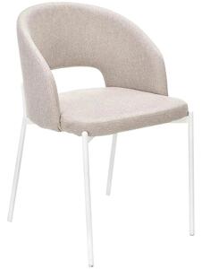 Scaun K486, bej/alb, stofa clasica/metal, 51x57x77 cm