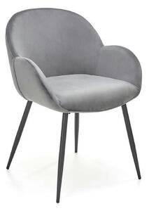 Scaun K480, gri/negru, stofa catifelata/metal, 59x59x79 cm