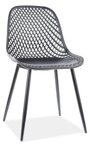 Scaun Corral A, negru, polipropilena/metal, 46x44x75 cm