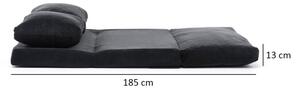 Canapea Extensibilă cu 2 Locuri Taida, Negru
