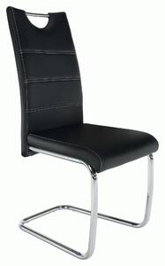 Scaun ABIRA NEW, negru/crom, piele PU/metal, 43x44x96 cm