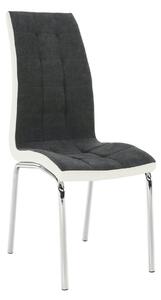 Scaun bucatarie GERDA NEW, gri inchis/alb, piele ecologica/metal, 42x5