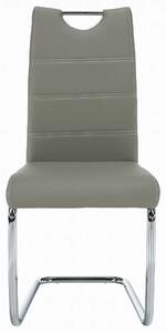 Scaun de bucatarie ABIRA NEW, gri deschis/crom, piele ecologica/metal
