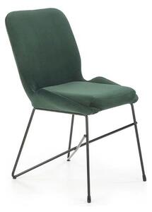 Scaun K454, verde/negru, stofa catifelata/metal, 46x55x83 cm
